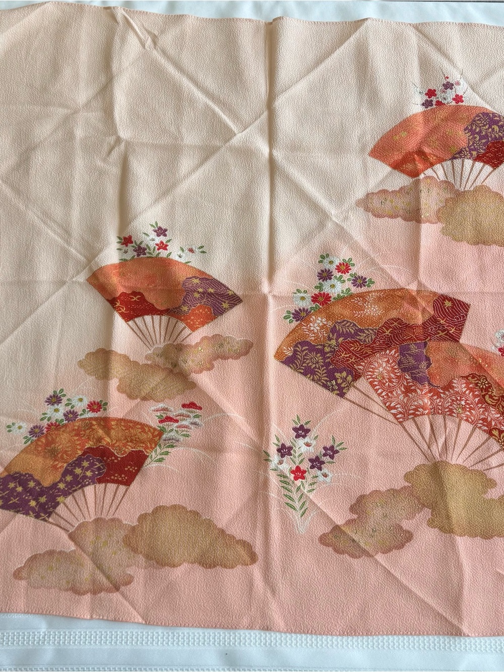 Vintage Fujimiyabi Japanese Furoshiki Wrapping Cloth 100% Crepe silk 26x26 inch